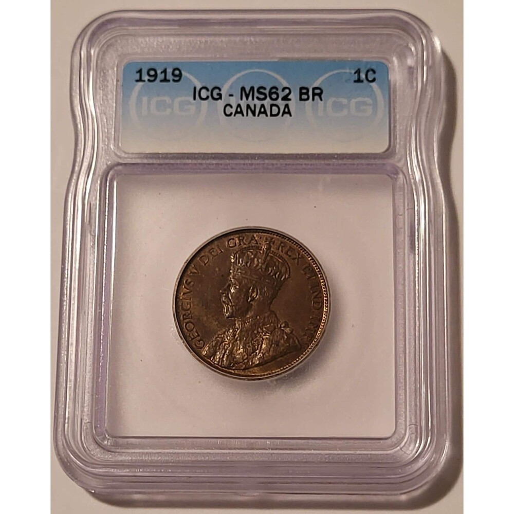 Canada George V 1919 Large Cent MS62 BN ICG